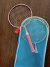 红双喜DHS儿童羽毛球拍大头拍幼儿园亲子双拍玩具套装DT501蓝粉含包/球 实拍图