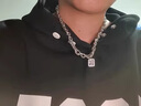 QMXD項鏈男潮嘻哈男士鎖骨鏈高級感美式復古男生吊墜鈦鋼不掉色送男友 曬單實(shí)拍圖