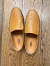 木林森（MULINSEN）男鞋商务休闲镂空豆豆鞋软底凉皮鞋 黄棕 43码 88028 实拍图