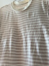无印良品（MUJI） 女式 双罗纹编织 T恤 休闲百搭 短袖女夏季薄荷曼波风 浅灰色条纹 2S L 实拍图