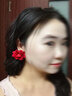 925銀優(yōu)雅DIY玫瑰花朵可愛唯美耳環(huán)女耳飾銀針耳釘 超大夸張紅色玫瑰 曬單實(shí)拍圖