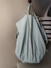 MUJI IDEE 皺縫包手提包棉麻帆布包大容量收口帆布袋GA30CC3S 薄荷綠色 曬單實(shí)拍圖