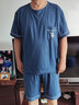 佳布優(yōu)品 睡衣男加肥加大碼純棉夏季薄款套頭短袖胖子家居服套裝寬松肥佬 孔雀藍 3XL （建議180-220斤） 曬單實(shí)拍圖