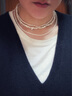 MGS曼古銀簡(jiǎn)約頸鏈淡水不規則珍珠項鏈女輕奢飾品高級小眾設計感首飾 珍珠項鏈 曬單實(shí)拍圖
