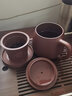 玖晟祥 宜興茶杯紫砂杯蓋杯帶過濾內(nèi)膽喝水杯手工主人杯單杯茶水分離杯 紫泥高石瓢蓋杯 曬單實(shí)拍圖