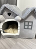 嬉皮狗（hipidog）貓窩狗窩冬天保暖貓咪床可拆洗貓屋冬季封閉式房子貓墊子用品 豪華雙頂龍貓款 M-中號【適合15斤內貓咪】 曬單實(shí)拍圖