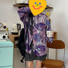 TAGD翻領(lǐng)寬松復(fù)古風(fēng)水墨扎染襯衫男2025春季新款創(chuàng)意涂鴉襯衫女襯衣女 紫色 M 曬單實(shí)拍圖