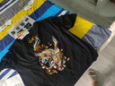 天龍致尊Denon supreme短袖刺繡t恤男女潮牌夏季中國風(fēng)麒麟貔貅純棉寬松潮流情侶裝國潮T恤衫 T5348黑色（寬松版） XL碼（建議160-180斤) 曬單實拍圖