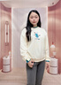 千語(yǔ)淇 刺繡長(cháng)袖t恤女裝2025新款寬松顯瘦衛衣百搭減齡打底衫春秋季上衣 杏色 L 建議100-115斤 曬單實(shí)拍圖