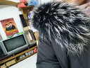 喻小熊羽絨服毛領(lǐng)女單買真毛領(lǐng)子通用帽子毛條超大貉子毛領(lǐng)子帽條派克服 黑色白尖【毛面寬18，里布長75 曬單實(shí)拍圖