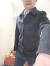 恒源祥男士雙面呢外套秋冬季新款加厚保暖翻領羊毛夾克中青年短款呢子衣 灰色 L 175 曬單實拍圖