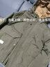 皮爾卡丹（pierre cardin）加棉外套男士新款春秋冬季二棉服沖鋒衣潮流工裝休閑加厚連帽夾克 灰綠色【加棉】 2XL 185 曬單實(shí)拍圖