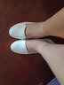 歸途春季牛皮白色護士鞋女坡跟牛筋底小白鞋單鞋軟底防滑美容師工作鞋 曬單實(shí)拍圖