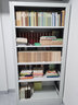 豫鑫輝書架鋼制學(xué)校閱覽室書架家用客廳落地書架置物架灰白雙面一列一 曬單實(shí)拍圖