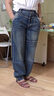 善己直筒牛仔褲女寬松闊腿拼接懷舊經(jīng)典百搭顯瘦長(cháng)褲女 燈籠牛仔褲 牛仔藍 2XL【現貨發(fā)售】 曬單實(shí)拍圖