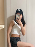 槿城甜辣妹慵懶風(fēng)抽繩褶皺運(yùn)動(dòng)短褲女夏季薄款顯瘦高腰百搭休閑熱褲潮 深灰色KU218 M (80-100斤) 曬單實(shí)拍圖