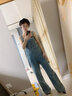 雅黛絲薇 張貝貝ibell春夏裝2020年新款時(shí)尚牛仔褲女直筒寬松韓版闊腿背帶褲顯瘦百搭夏季 背帶牛仔褲 XS 曬單實(shí)拍圖