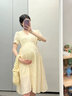 費雪（Fisher-Price）美國費雪孕婦連衣裙夏季薄款寬松裙子夏裝長(cháng)款春秋大碼孕婦裝顯瘦 米色連衣裙-夏款 S【95-120斤適穿】 曬單實(shí)拍圖