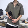 花花公子（PLAYBOY）假兩件T恤男V領(lǐng)短袖男ins潮流半袖衫冰絲涼感夏季體恤上衣服男裝 v18黑色 XL 曬單實(shí)拍圖