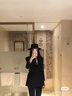 kt新款巴拿馬毛呢帽子歐美潮流百搭英倫街頭女秋冬歐美復古平頂禮帽 黑色 可調節 曬單實(shí)拍圖