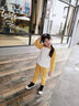 小素材女童秋裝兒童運(yùn)動(dòng)套裝男長袖純棉衛(wèi)衣款小學(xué)服裝中小童寶寶休閑衣服秋冬季 童趣時(shí)代黃 90 曬單實(shí)拍圖