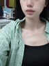 Eoth18K金一路一鹿有你項鏈女生鎖骨鏈彩金鉆石吊墜送女友生日禮物 18K金一路有你鉆石項鏈+證書 曬單實拍圖