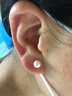 阿梵尼18K金珍珠耳釘女彩金耳飾送愛(ài)人閨蜜送媽媽生日禮物含膠耳壁 18K金淡水珍珠耳釘6-7mm 曬單實(shí)拍圖