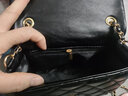 新款包包女高級感 包包女2022新款時(shí)尚百搭菱格金球鏈條質(zhì)感單肩斜挎包感手機包 黑色 曬單實(shí)拍圖