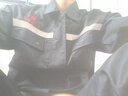 安美薇長(cháng)袖紗卡高亮反光條工作服定制車(chē)間工服春秋服物流汽修機修工程服勞保服耐磨抗皺制服AMW5005Y 藏青長(cháng)袖套裝 XL/175 曬單實(shí)拍圖