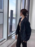 燕潯新款短外套女25春季女裝復(fù)古短款牛仔外套韓版百搭顯瘦長袖上衣女 藏青色 M 建議96-110斤 曬單實(shí)拍圖