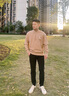 Calvin Klein Jeans秋季男士ck休閑通勤純棉字母半拉鏈開(kāi)襟寬松衛衣J322623 HDR-卡其色 S 曬單實(shí)拍圖