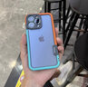 鋒浦（FEENGGUU）夏天透氣散熱iPhone14Promax手機(jī)邊框殼蘋果13硅膠12Pro新款15plus創(chuàng)意簡(jiǎn)約蘋果15邊框16手機(jī)殼 橙+藍(lán)鏡頭全包拼色邊框 iPhone 13 Pro 曬單實(shí)拍圖