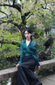 日著女裝博主同款2024秋夏季新小眾高級印花顯瘦長袖衣薄襯衫 尋河綠 M 曬單實拍圖