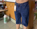 AEMAPE蘋(píng)果全棉牛仔七分褲男夏季薄款加大碼胖子寬松直筒中年商務(wù)馬褲 中藍(lán)色 33 (2尺6) 曬單實(shí)拍圖