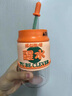 btif吸管玻璃杯大容量?jì)和信扛哳佒道漭捅W(xué)生幼兒喝水杯子 橘色 450ML 曬單實(shí)拍圖