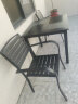 梵派（FAPOLITE）户外桌椅庭院休闲塑木咖啡桌椅室外花园防水防腐耐晒铝合金桌椅 竖纹椅4张+80CM方桌 实拍图