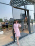 妃莉杋（FeiLiFan）雪紡連衣裙女裝2024新款夏季韓版小個(gè)子氣質(zhì)顯瘦仙女碎花裙子夏天 粉色 M 曬單實(shí)拍圖