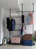 西子小筑頂天立地置衣架落地晾曬展示衣帽架多桿置物架轉角收納神器掛衣架 黑 3立3橫+1褲架+托盤(pán) 寬1.6~2.5m可調 32鋼管/適用高1.1-3.1米 曬單實(shí)拍圖