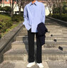 GENIOLAMODE休閑褲男士夏季寬松直筒褲子男闊腿小西褲薄款冰絲褲 曬單實(shí)拍圖