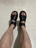 柯盾（KEDUN）高幫涼鞋男真皮夏季透氣厚底增高軟底露趾防滑外穿休閑沙灘鞋 黑色 41 曬單實(shí)拍圖