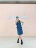 顏域小香風(fēng)背心裙女裝2023新款冬季收腰顯瘦馬甲裙時(shí)尚無(wú)袖連衣裙 藍色 S 36 曬單實(shí)拍圖