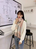 浪莎 羊絨圍巾女冬款韓版格子女士圍巾秋冬天女生禮物加厚保暖圍脖披肩兩用送女友閨蜜媽媽生日禮物禮盒套裝 粉藍格(100%羊絨+禮盒) 曬單實拍圖