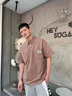 擇肯夏季短袖襯衫男士工裝大碼潮牌寬松半袖法式港風(fēng)日系t恤襯衣外套 咖色 M(體重115-130斤) 曬單實(shí)拍圖