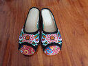 永和春繡花包頭拖穆勒鞋古風(fēng)刺繡漢服半拖內(nèi)增高女涼鞋民族風(fēng)旗袍女拖鞋 1123-91黑色 37  偏小一碼 曬單實(shí)拍圖