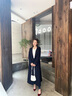 歐黎蔓精紡羊毛品牌風(fēng)衣女中長款2022秋新款韓版流行藍(lán)色工裝外套大衣 深藍(lán) 160/84A/S 曬單實(shí)拍圖