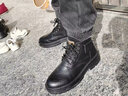 三利泰春季男士馬丁靴大碼45中幫厚底46男款皮靴子47高幫鞋48加大號男鞋 k3022黑色 47 曬單實(shí)拍圖