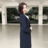 佳昭 中長(cháng)款小西裝女外套職業(yè)裝女裝春秋新款時(shí)尚經(jīng)理正裝西服休閑總裁通勤面試工作服 藏藍色風(fēng)衣單件 S 曬單實(shí)拍圖