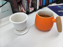 午間創(chuàng  )意磨砂陶瓷泡茶杯個(gè)性帶蓋內膽馬克杯過(guò)濾茶葉茶水分離定制logo 嘟嘟杯【元氣橙】 曬單實(shí)拍圖