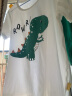 嘟嘟家宝宝男童套装夏季新款运动上衣短裤两件套儿童韩版婴儿衣服短袖wp 白底恐龙  120cm 实拍图