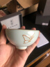 青澹汝窯茶杯冰裂天青色汝瓷茶杯茶具景德鎮手工陶瓷霓裳羽衣杯 蝶影杯-160ml 84ml 1個(gè) 曬單實(shí)拍圖